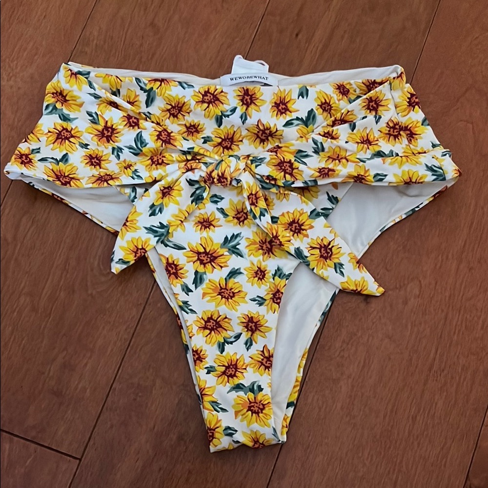 WeWoreWhat Sunflower Print Bikini Bottom